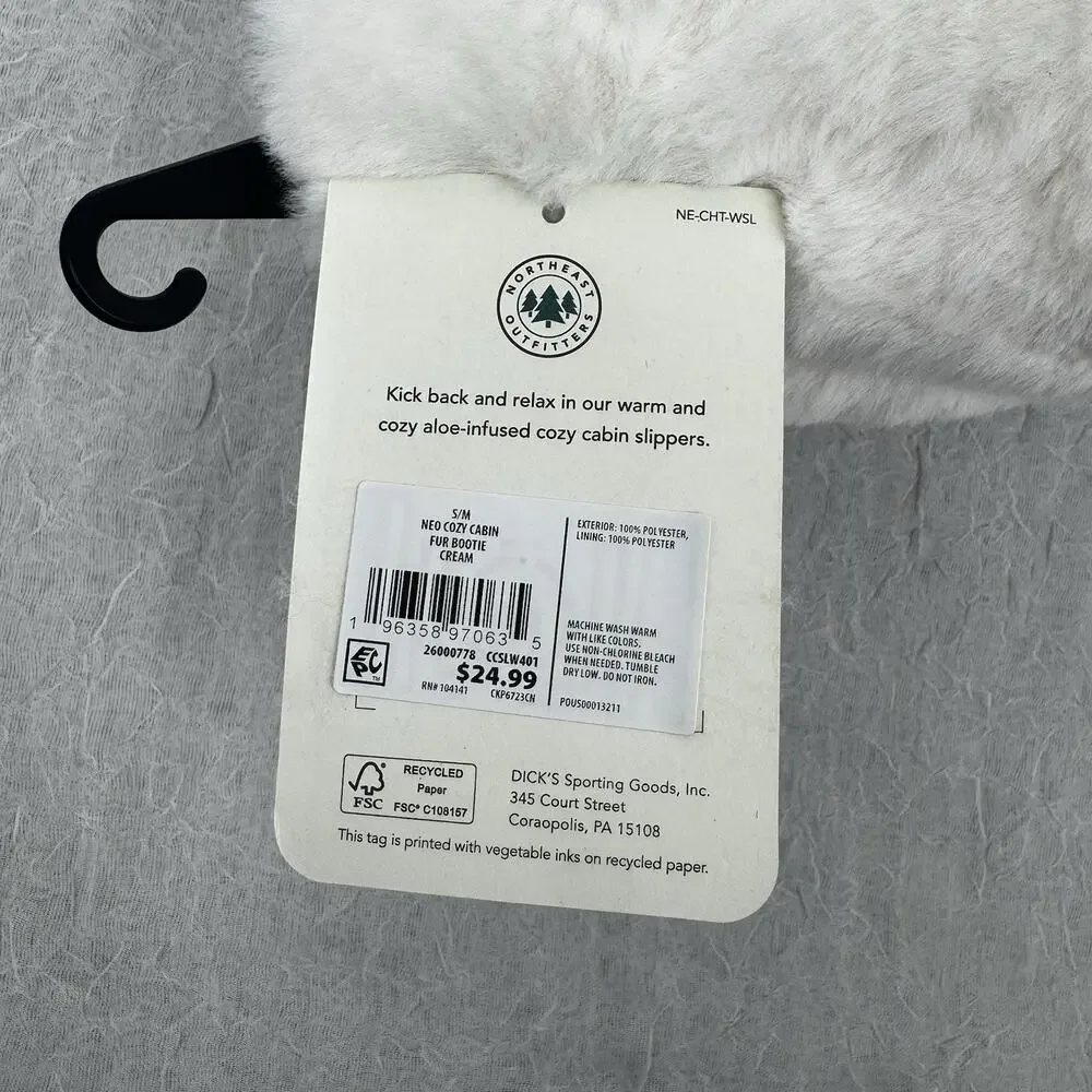 Northeast Outfitters Cozy Cabin Women's Fur Booties S/M Cream